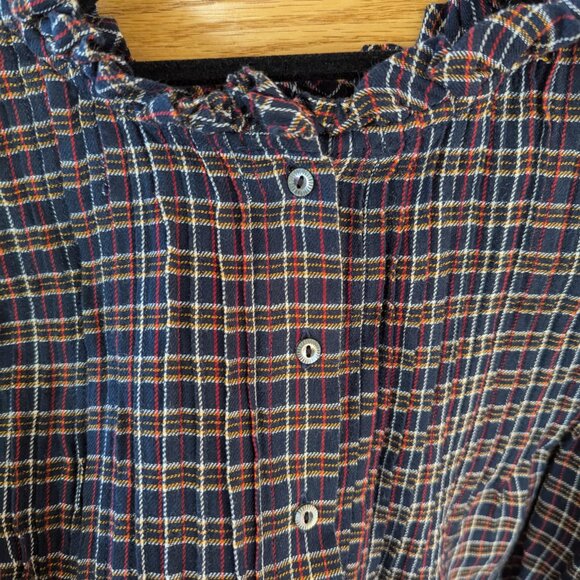 Doen Plaid Blouse in Navy and Red - Picture 7 of 11